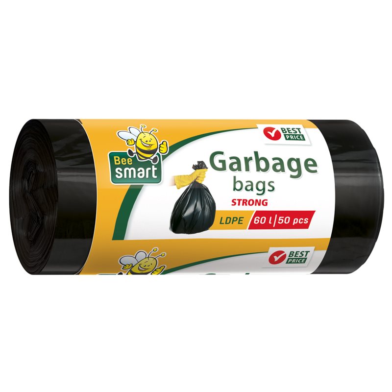 Bee Smart worki na śmieci LDPE 60l 50 szt. czarne