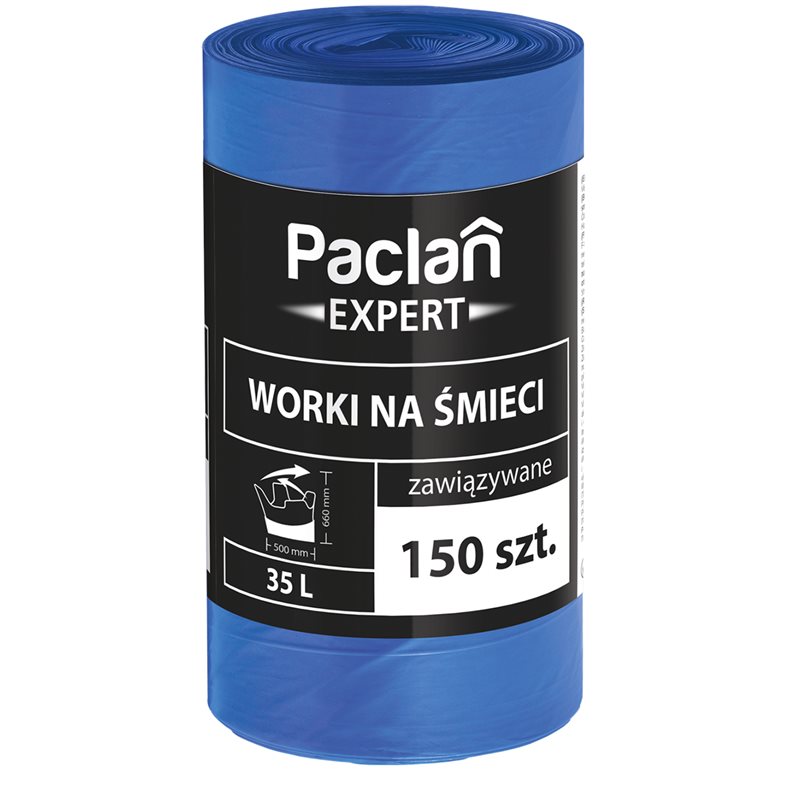 Paclan Expert Worki na śmieci zawiązywane niebieskie 35 l 150 sztuk Paclan Expert Worki na śmieci zawiązywane niebieskie 35 l 150 sztuk