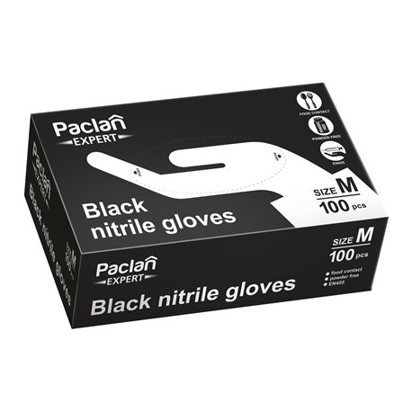 Rękawice Nitrylowe Paclan Expert M czarne 100szt