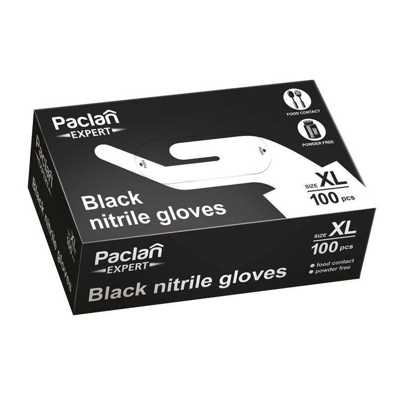 Cedo Paclan Expert rękawice nitrylowe XL czarne 100 sztuk Cedo Paclan Expert rękawice nitrylowe XL czarne 100 sztuk