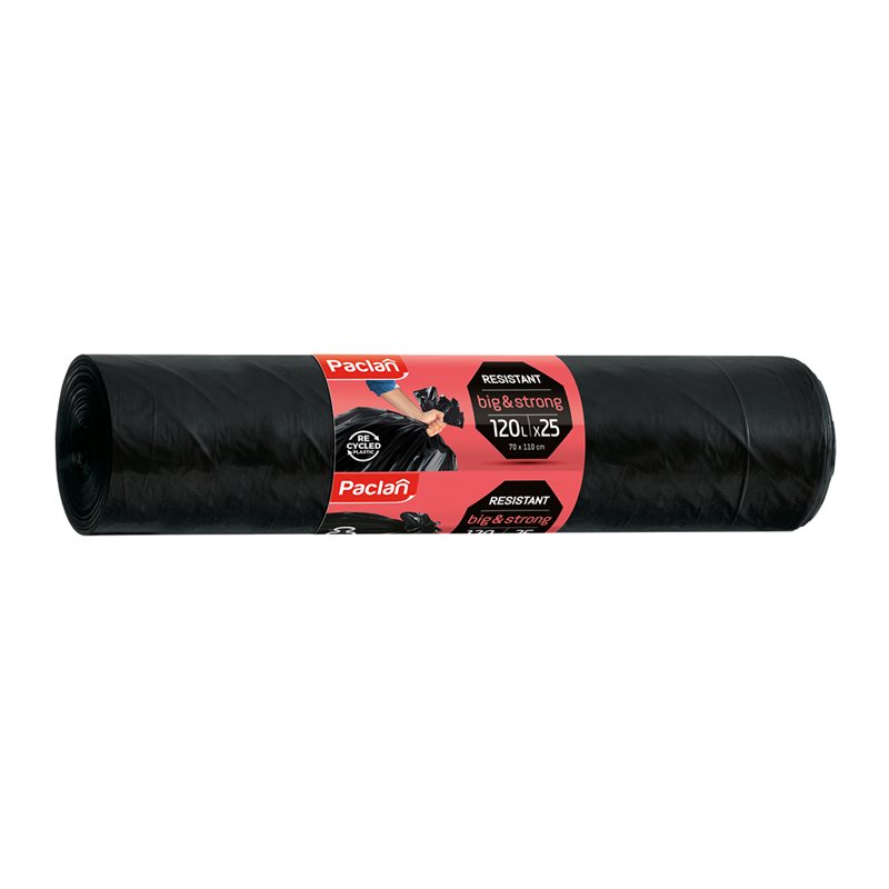 Worki na śmieci Paclan Big & Strong 120 l 25 sztuk Czarne Worki na śmieci Paclan Big & Strong 120 l 25 sztuk Czarne