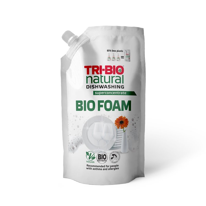 Tri-BioPianka do mycia naczyń Refill 0,9L – skuteczność, wygoda i delikatność w ekologicznej formule Tri-BioPianka do mycia naczyń Refill 0,9L – skuteczność, wygoda i delikatność w ekologicznej formule