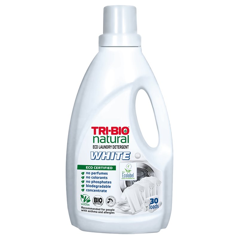 Tri-Bio Płyn do prania White 1,42L – skuteczna pielęgnacja białych tkanin i ochrona skóry