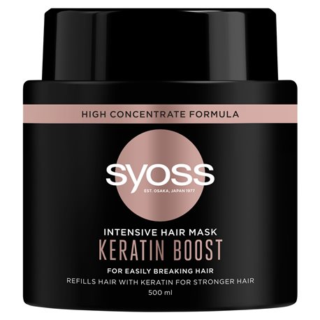 Syoss Keratin Boost Intensywnie wzmacniająca maska przeciw łamaniu się włosów z keratyną 500 ml