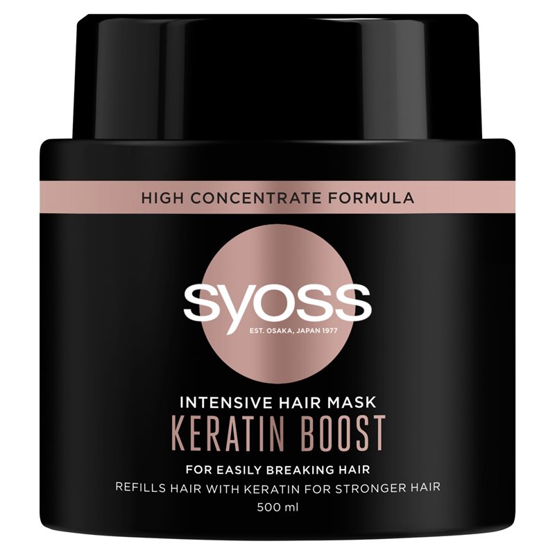 Syoss Keratin Boost Intensywnie wzmacniająca maska przeciw łamaniu się włosów z keratyną 500 ml