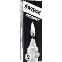 Bispol świeca stołowa biała S1-66 6 sztuk
