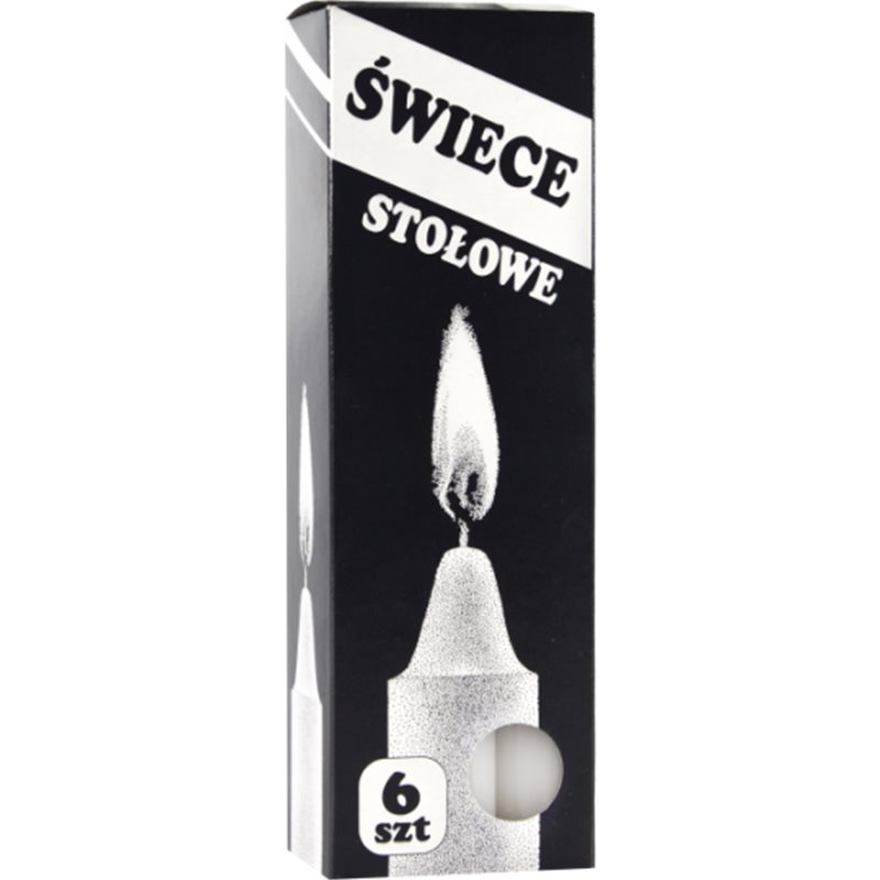 Bispol świeca stołowa biała S1-66 6 sztuk Bispol świeca stołowa biała S1-66 6 sztuk