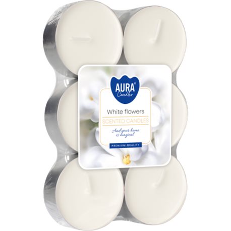 Bispol podgrzewacz tealight zapachowy maxi 6 sztuk p35-6-179 białe kwiaty
