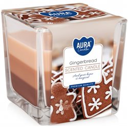 Bispol świeca zapachowa w szkle trójkolorowa SNK80-346 Pierniczki