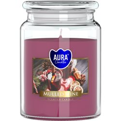 Bispol świeca zapachowa w szkle z wieczkiem duży słoik Grzane Wino SND99-195