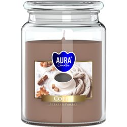 Bispol świeca zapachowa w szkle z wieczkiem duży słoik SND99-89 KAWA