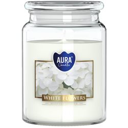 BISPOL świeca zapachowa w szkle SND99-179 Białe Kwiaty