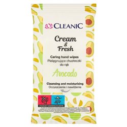 Cleanic chusteczki odświeżające do rąk Cream & Fresh-Avocado 15szt