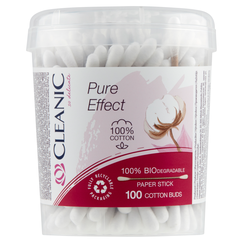 Cleanic Pure Effect Patyczki higieniczne 100 sztuk Cleanic Pure Effect Patyczki higieniczne 100 sztuk