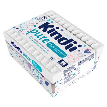 Kindii Baby Sensitive Bawełniane patyczki dla niemowląt 60 sztuk