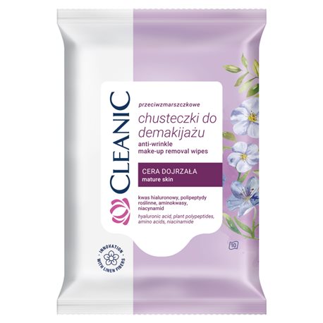 Cleanic chusteczki do demakijażu cera dojrzała 10szt Cleanic chusteczki do demakijażu cera dojrzała 10szt