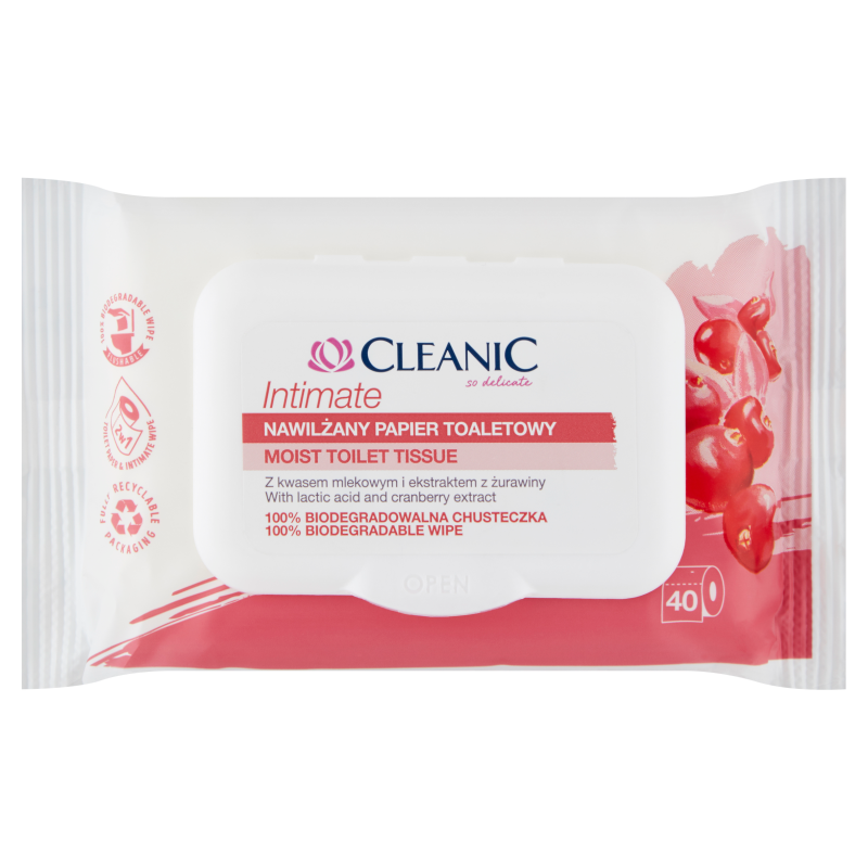Cleanic Intimate Nawilżany papier toaletowy 40 sztuk Cleanic Intimate Nawilżany papier toaletowy 40 sztuk