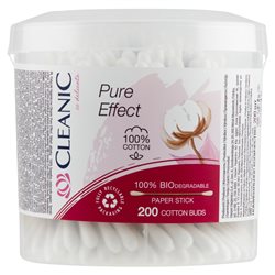 Cleanic Pure Effect Patyczki higieniczne pudełko okrągłe 200 sztuk