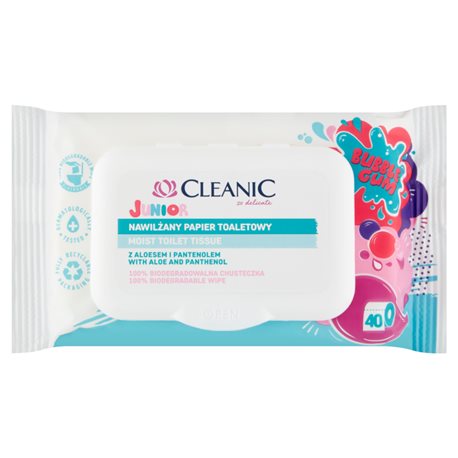 Cleanic Junior nawilżany papier toaletowy 40szt