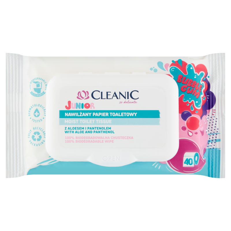Cleanic Junior nawilżany papier toaletowy 40szt