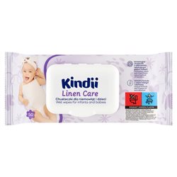 Kindii Linen Care Chusteczki dla niemowląt i dzieci 50 sztuk