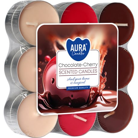 Bispol podgrzewacz tealight zapachowy 18 sztuk p15-104 Czekolada Wiśnia