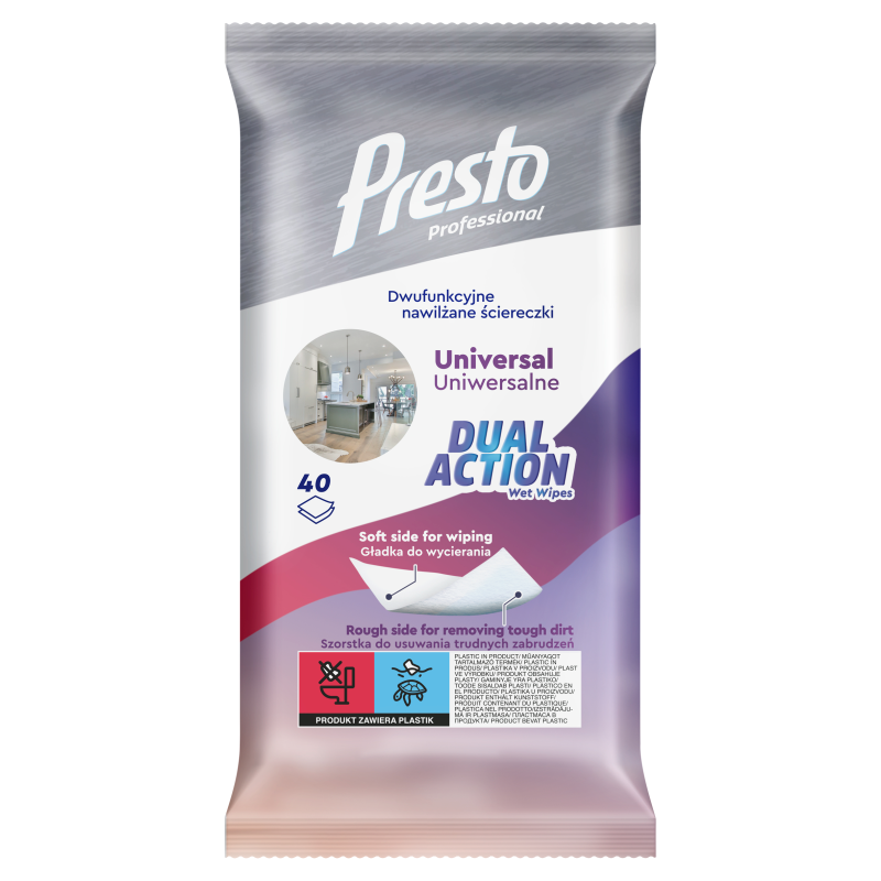 Presto Ściereczki Dual Action uniwersalne 40szt Presto Ściereczki Dual Action uniwersalne 40szt