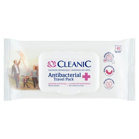 Cleanic Antibacterial chusteczki odświeżające z płynem antybakteryjnym 40szt