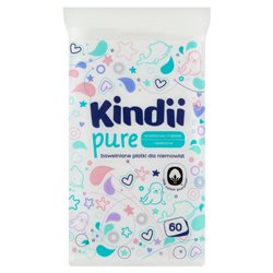 Kindii Baby Bawełniane płatki dla niemowląt 60 sztuk