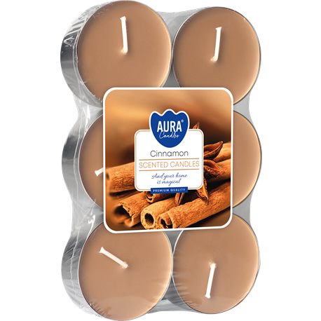 Bispol podgrzewacz tealight zapachowy maxi 6 sztuk p35-65 Cynamon