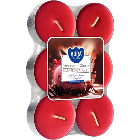 Bispol podgrzewacz tealight zapachowy maxi 6 sztuk p35-104 Czekolada Wiśnia