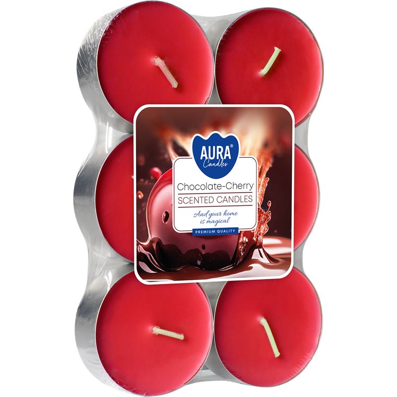 Bispol podgrzewacz tealight zapachowy maxi 6 sztuk p35-104 Czekolada Wiśnia
