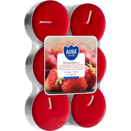 Bispol podgrzewacz tealight zapachowy maxi 6 sztuk p35-73 Truskawka
