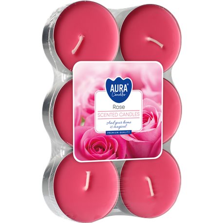 Bispol podgrzewacz tealight zapachowy maxi 6 sztuk p35-78 Róża