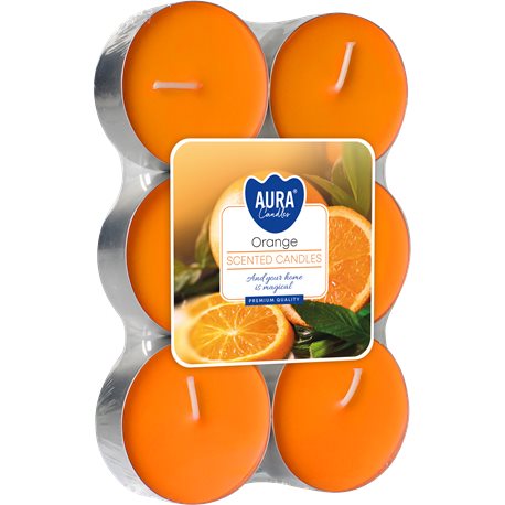 Bispol podgrzewacz tealight zapachowy maxi 6 sztuk p35-63 Pomarańcza