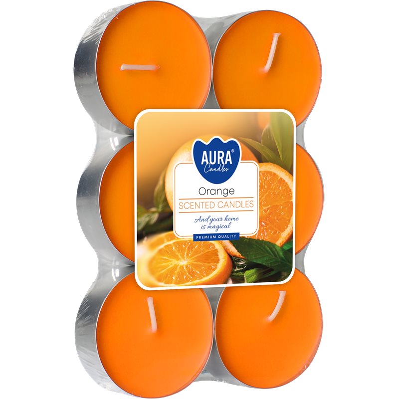Bispol podgrzewacz tealight zapachowy maxi 6 sztuk p35-63 Pomarańcza