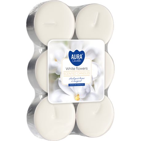 Bispol podgrzewacz tealight zapachowy maxi 6 sztuk p35-6-179 białe kwiaty