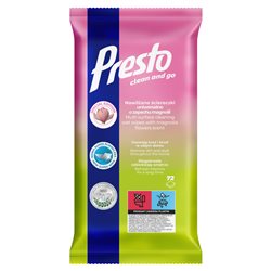 Presto Ściereczki nawilżane uniwersalne o zapachu magnolii 72 sztuki