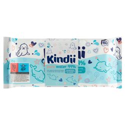 Kindii chusteczki Pure Water 60szt 3+1gratis