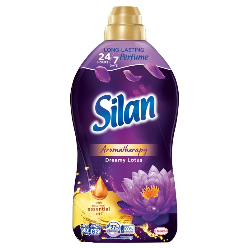 Silan Aromatherapy Dreamy Lotus płyn do płukania tkanin 62 prania 1364 ml  Silan Aromatherapy Dreamy Lotus płyn do płukania tkanin 62 prania 1364 ml