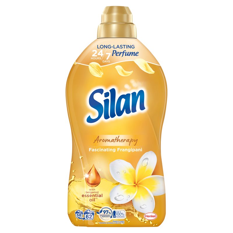 Silan Aromatherapy Fascinating Frangipani Płyn do zmiękczania tkanin 62 prania 1364 ml Silan Aromatherapy Fascinating Frangipani Płyn do zmiękczania tkanin 62 prania 1364 ml