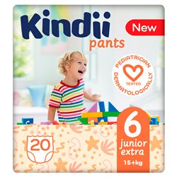 Kindii pieluchomajtki 6 Junior Extra 15+ kg 20szt