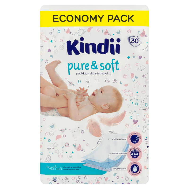 Kindii Pure&Soft podkłady jednorazowe (60x40) 30szt.