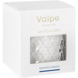 Valpe świeca w kryształowym szkle Biały bursztyn 40h