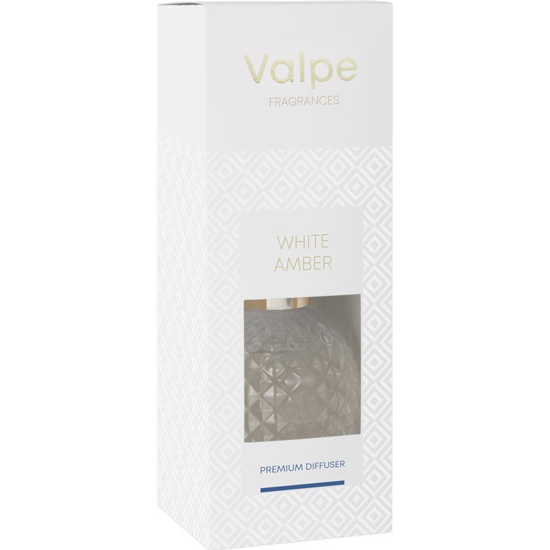 Valpe dyfuzor w kryształowym szkle Biały bursztyn 100ml Valpe dyfuzor w kryształowym szkle Biały bursztyn 100ml