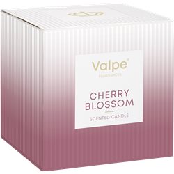 Bispol świeca zapachowa w prążkowanym szkle Kwiat wiśni 22h