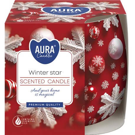 Bispol świeca zapachowa w szkle i folii Gwiazdka