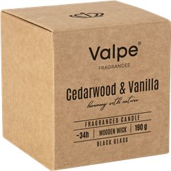 Bispol świeca zapachowa w szkle z drewnianym knotem SN82-095-81 drzewo cedrowe wanilia