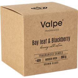 BISPOL świeca zapachowa w szkle z drewnianym knotem SN81-325 LIŚĆ LAUROWY JEŻYNA