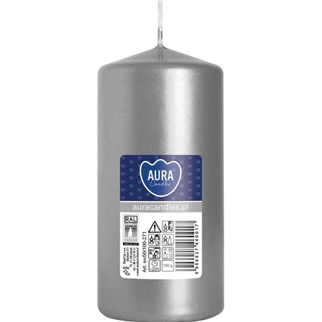 Bispol świeca walec sw50/100 srebrny metalik